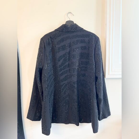 Fashion nova nova luxe NWT Karina suit set black beaded crystal gala wedding 3X - Picture 13 of 16